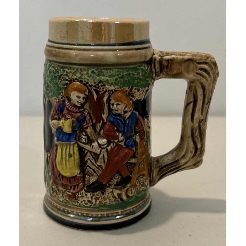 Vintage Mini Beer Stein Country Scene